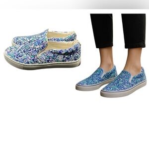 Lilly Pulitzer‎ Julie Sneakers Womens 8 Floral Coastal Beachy Boat Loafer Shoes